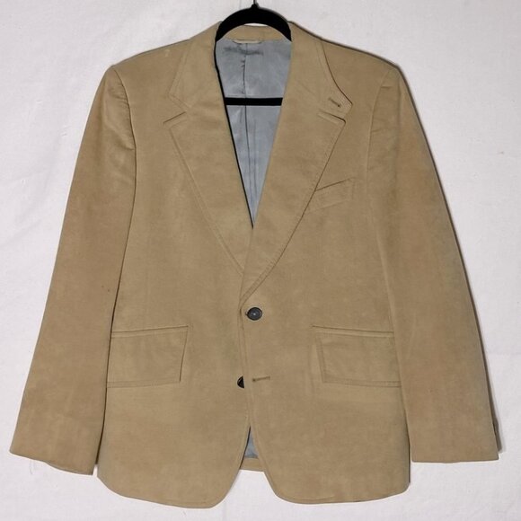 Vintage Warren K Cook John Barrymore Tan Faux Suede Blazer - Picture 13 of 13